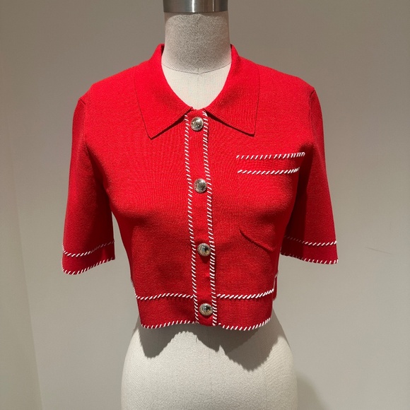 Maje Cropped sweater with whipstitch details - Picture 2 of 4